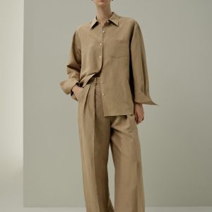 Oversized Silk-Linen Blend Shirt